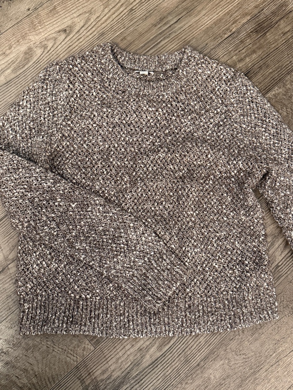 J. Crew Factory Marled Taupe Crew Sweater